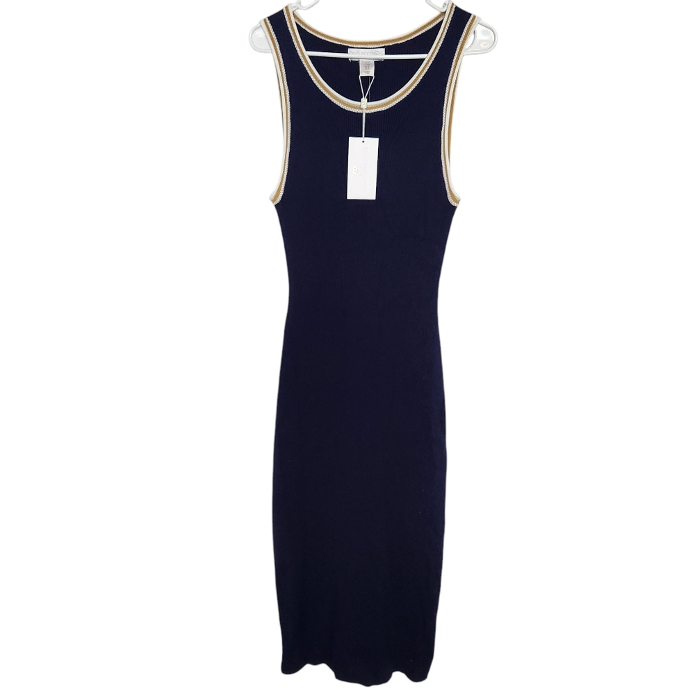 Caroline Constas Knit Midi Dress Navy M Cocktail Party Vacation Summer